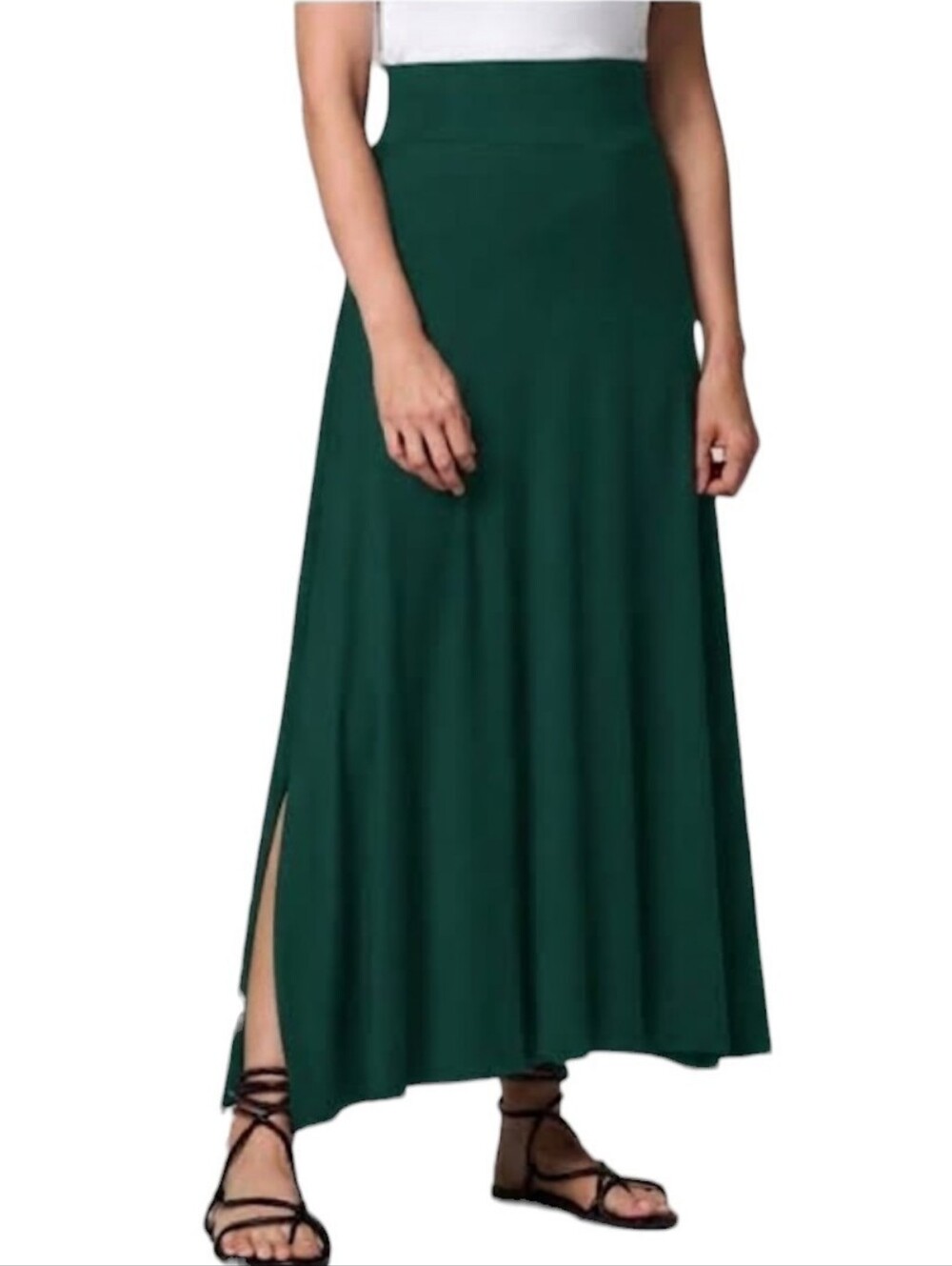 Coolibar Forest Green Fabyan Maxi Skirt with Side Slit